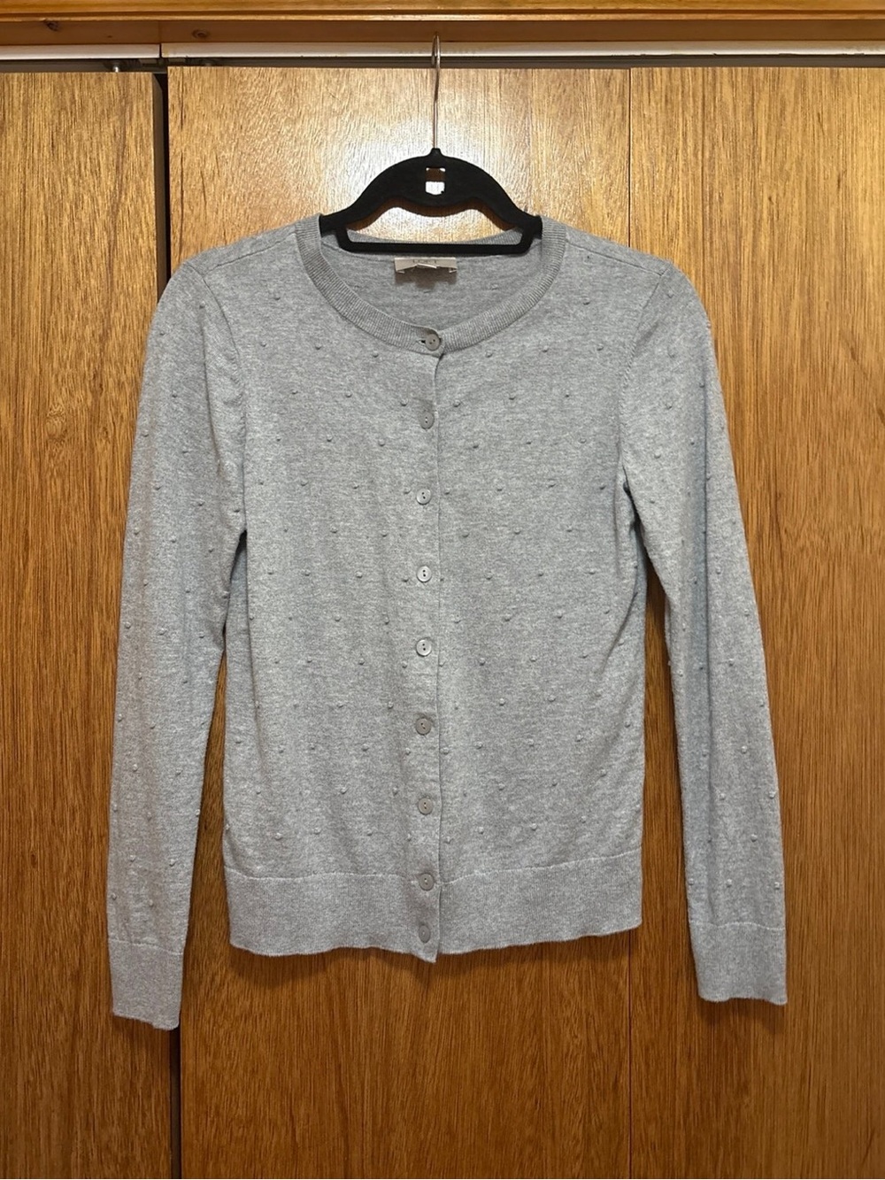 LOFT Grey Polkadot Cardigan